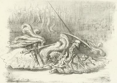 A Tournament - Beauty the Prize AD1450 (gravure) door Gustave Dore